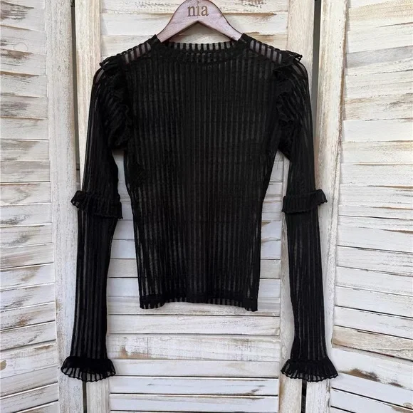 Disturbia Mourning Ruffle Top us2 - Picture 4 of 6